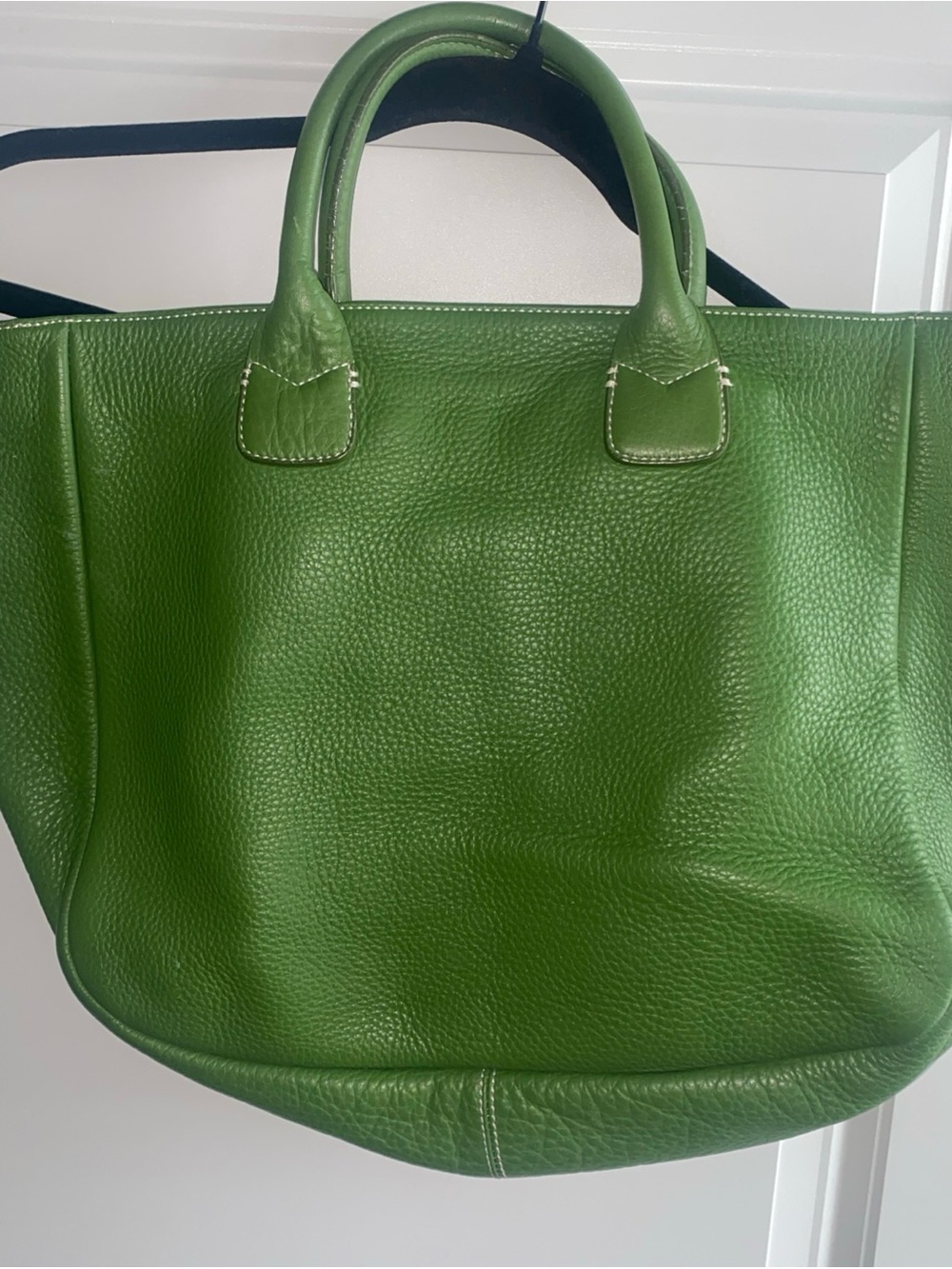 Ann Taylor Green  Leather tote Hand Bag Purse Vintage